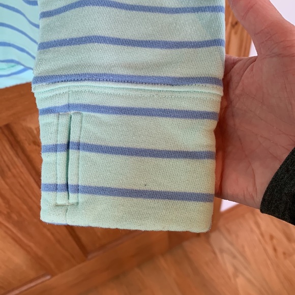 Mint Green Striped Vineyard Vines Cowl Neck Pullover Sweatshirt - Picture 3 of 6